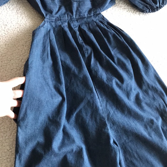 Free People Amy denim wide leg jumpsuit XS - Picture 9 of 16
